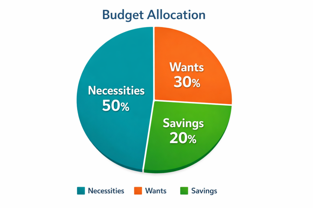 Budget allocation chart with segments