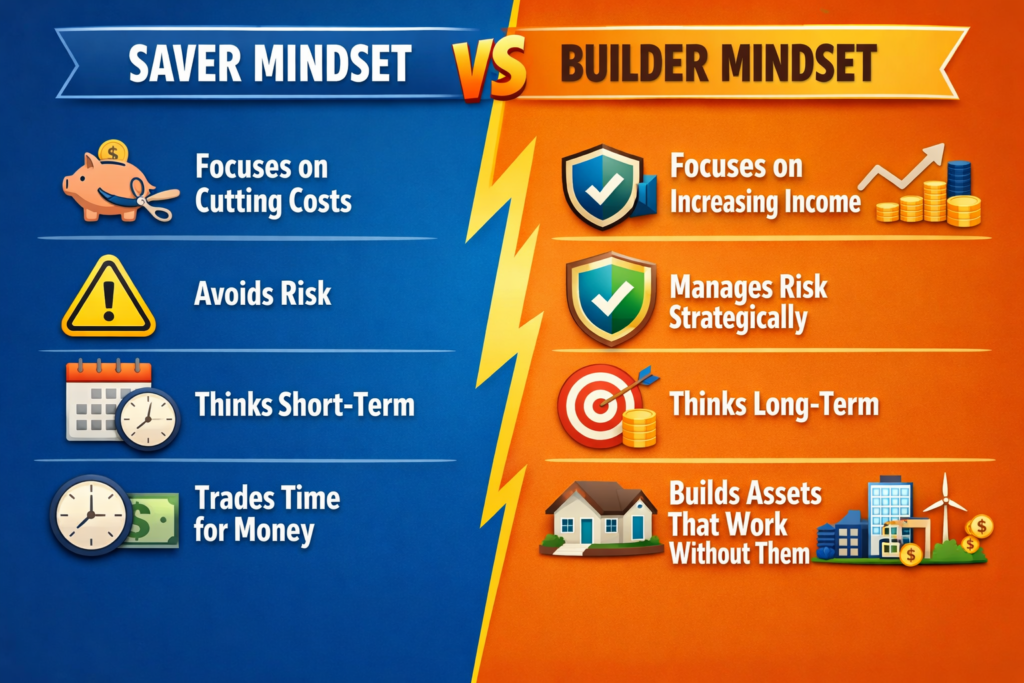 Saver mindset vs builder mindset comparison